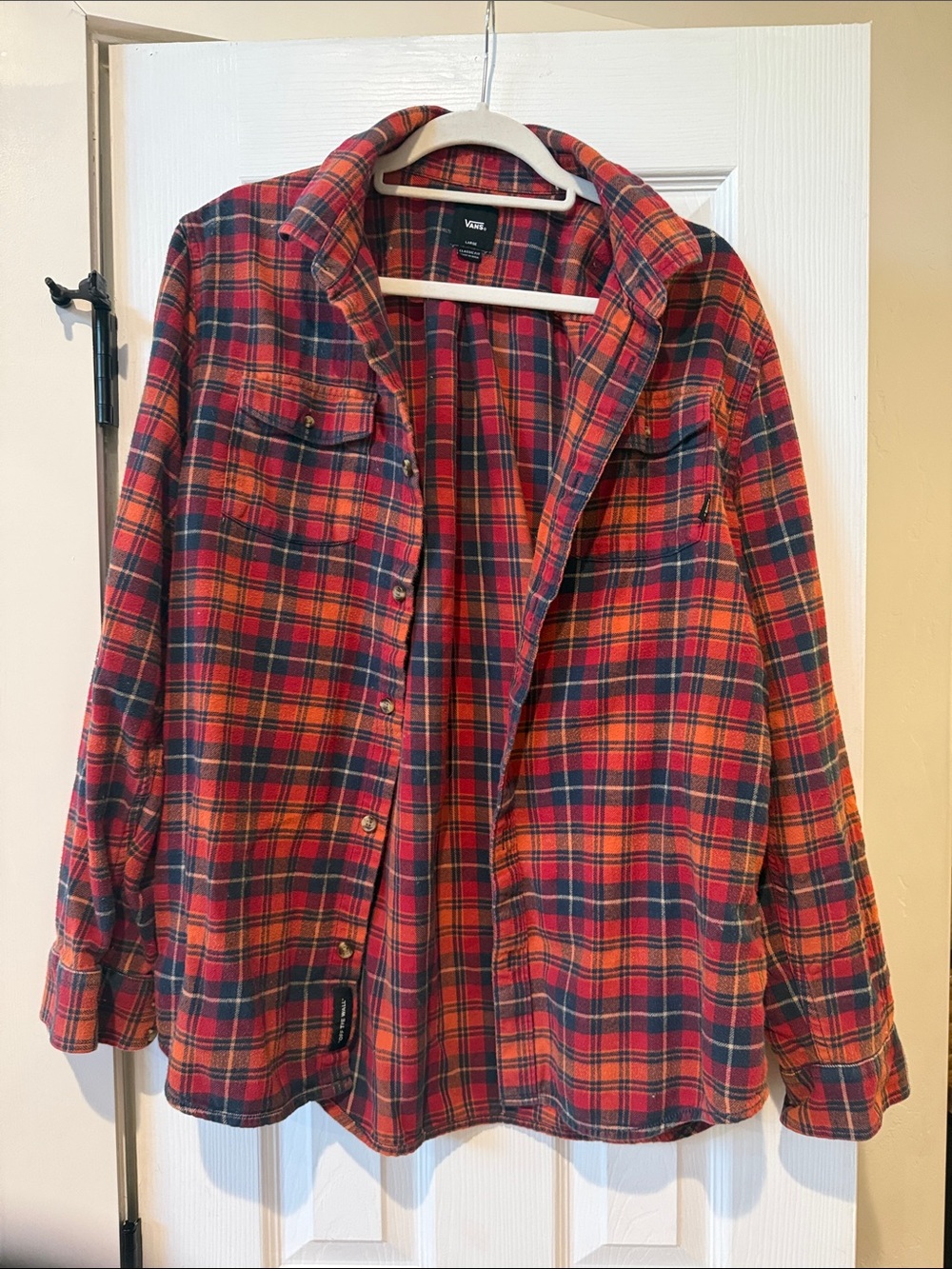 Vans Red and Navy Plaid Flannel Shirt